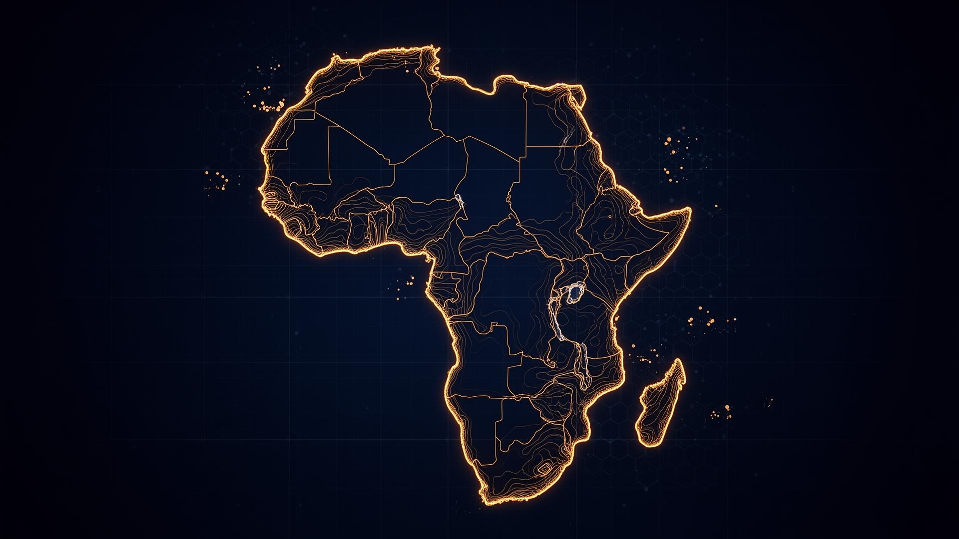 Topographic outline of the African continent